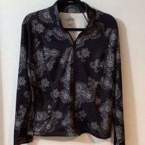 Style & Co. Black and White Patterned Bomber Jacket